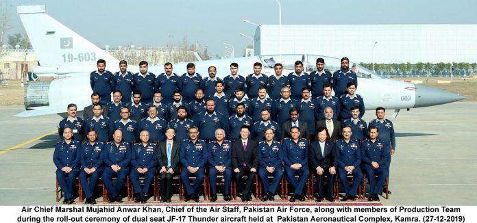 First batch of dual seat JF 17 Thunder aircraft Rolls out at Pakistan Aeronautical Complex