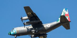 Pakistan Air Force C 130 transport rescue the Pakistan Super League team