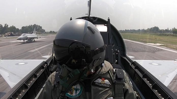 ACM Mujahid Anwar Khan flew in JF 17 Thunder Bravo