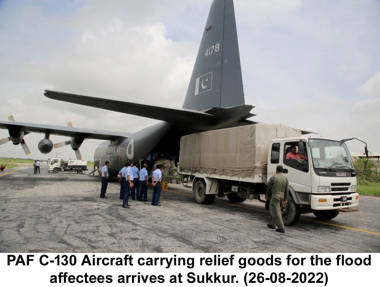 PAF C 130 transports Relief Goods for People Affected by Rains and Flood in Pakistan 1