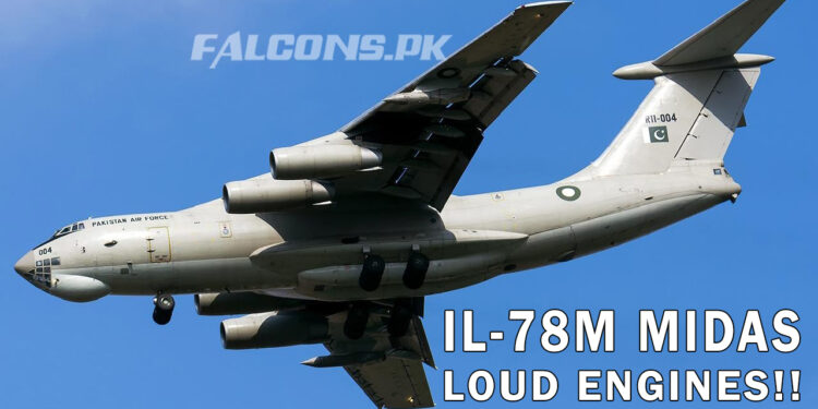 MIGHTY PAF Ilyushin IL-78M Midas R11-004 Landing with LOUD ENGINES